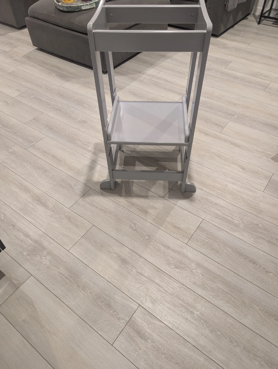 Grey Wooden Kids Learning Tower / Kitchen Step Stool - photo 2