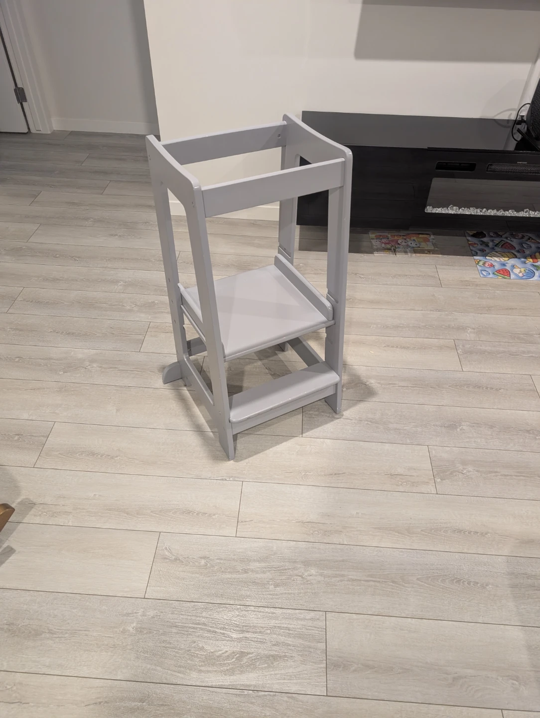 Grey Wooden Kids Learning Tower / Kitchen Step Stool - photo 3