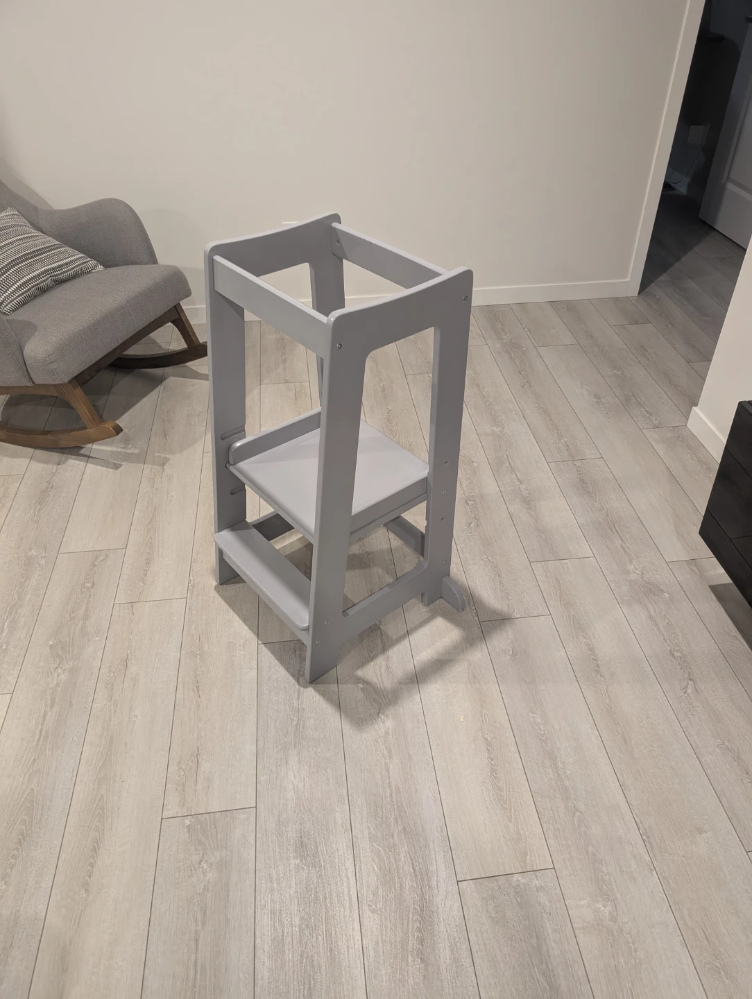 Grey Wooden Kids Learning Tower / Kitchen Step Stool - photo 4