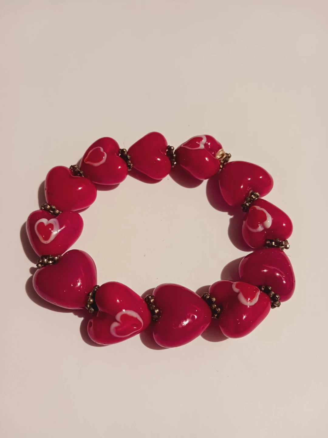 Heart Glass ❤️ Charms Beaded Bracelet - photo 2