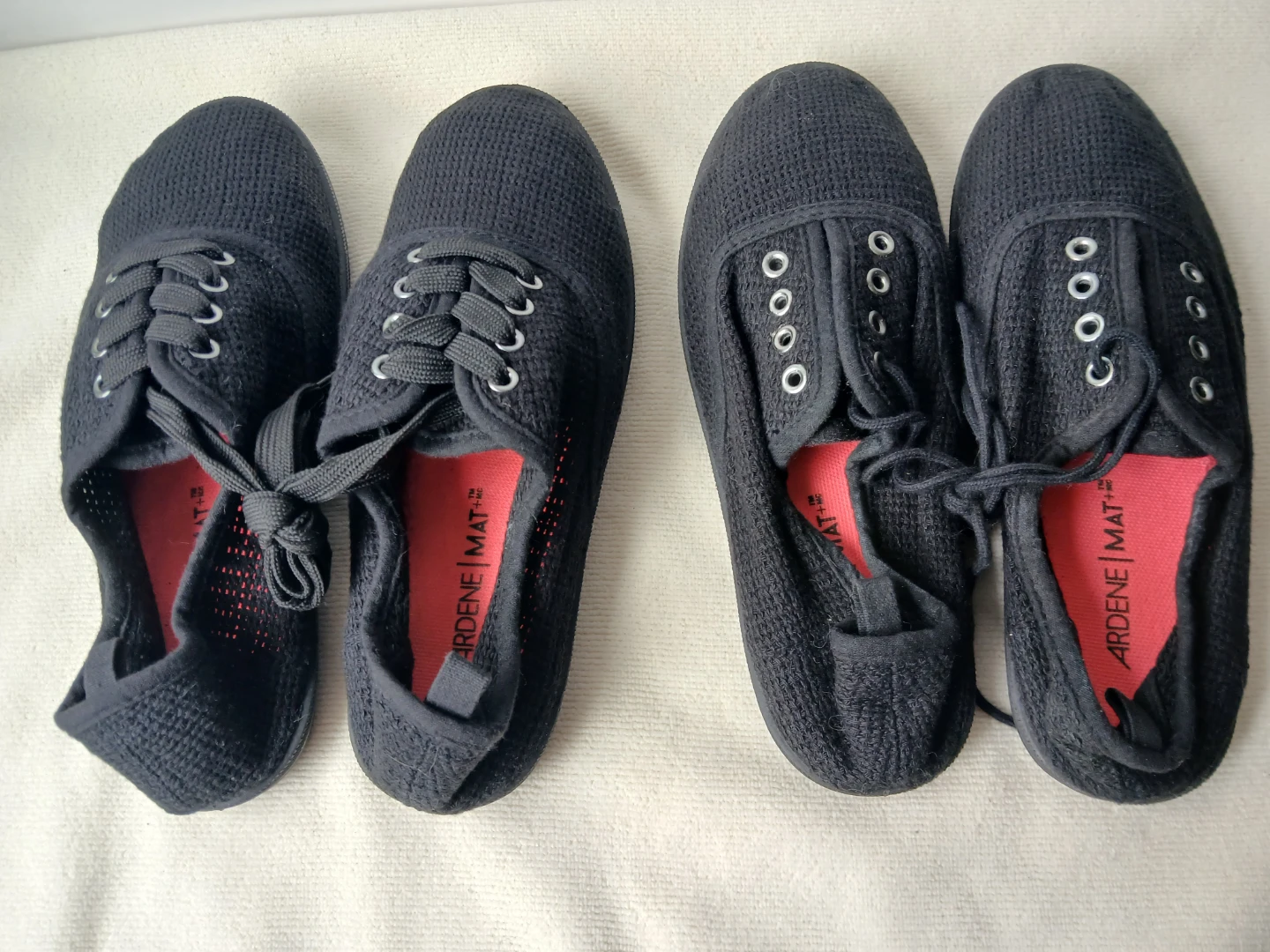 2 prs Ardene Black Knit Sneakers - Size 6. $5 EACH PAIR.