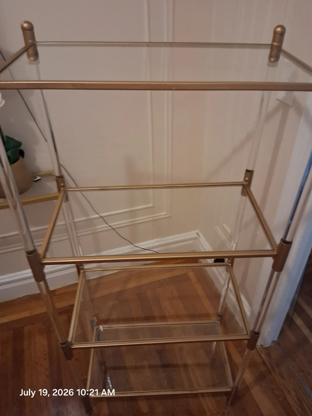 Gold and glass with acrylic shelf - photo 2