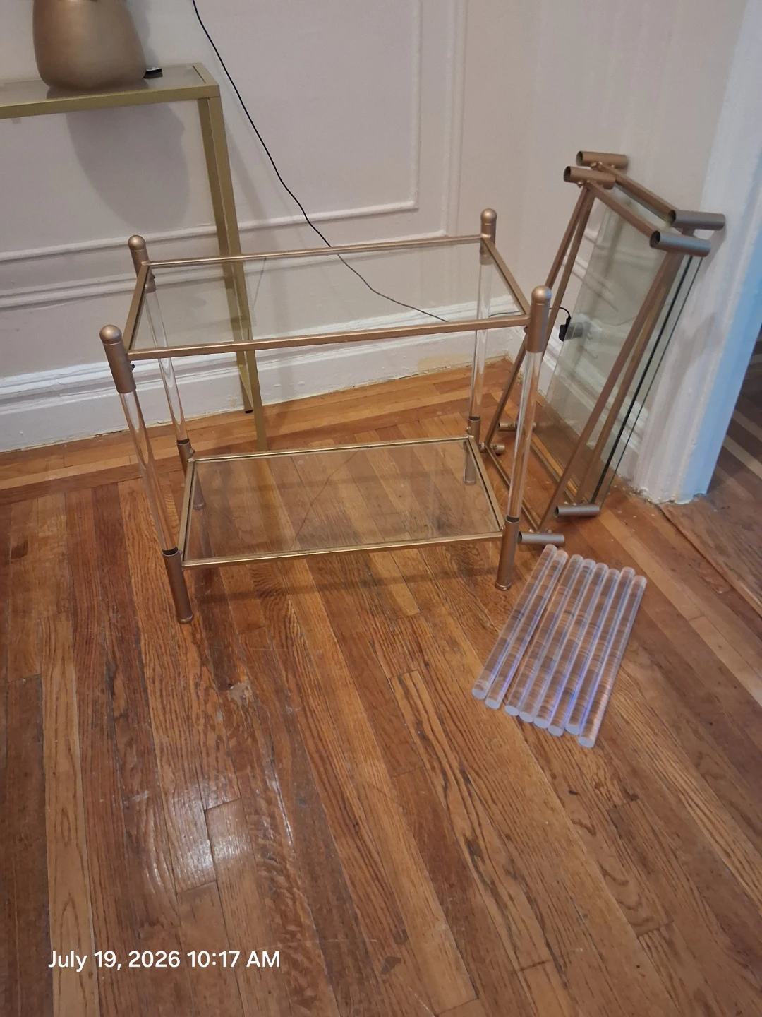 Gold and glass with acrylic shelf - photo 5