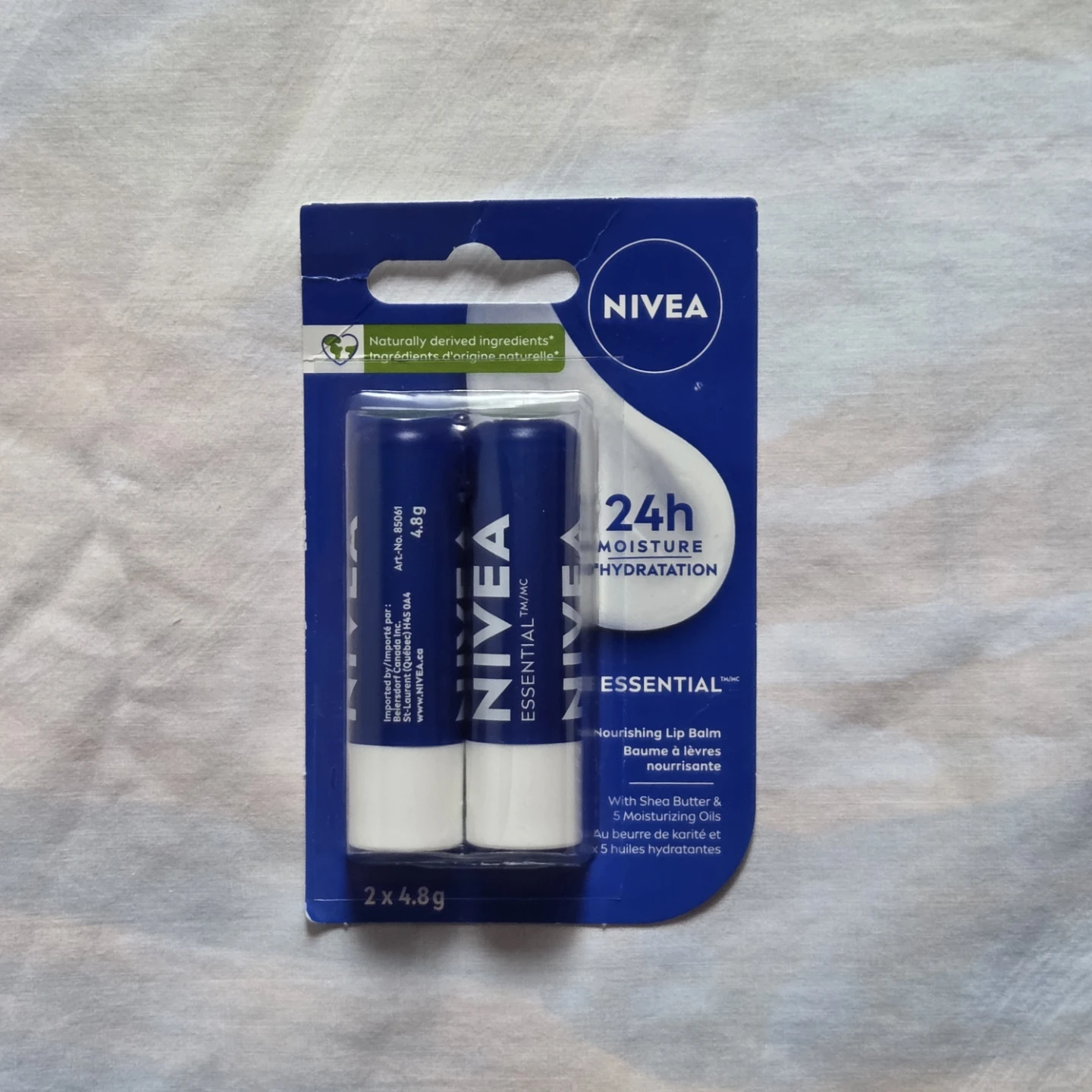 🆕NIVEA 24h Moisture Nourishing Lip Balm 2pk