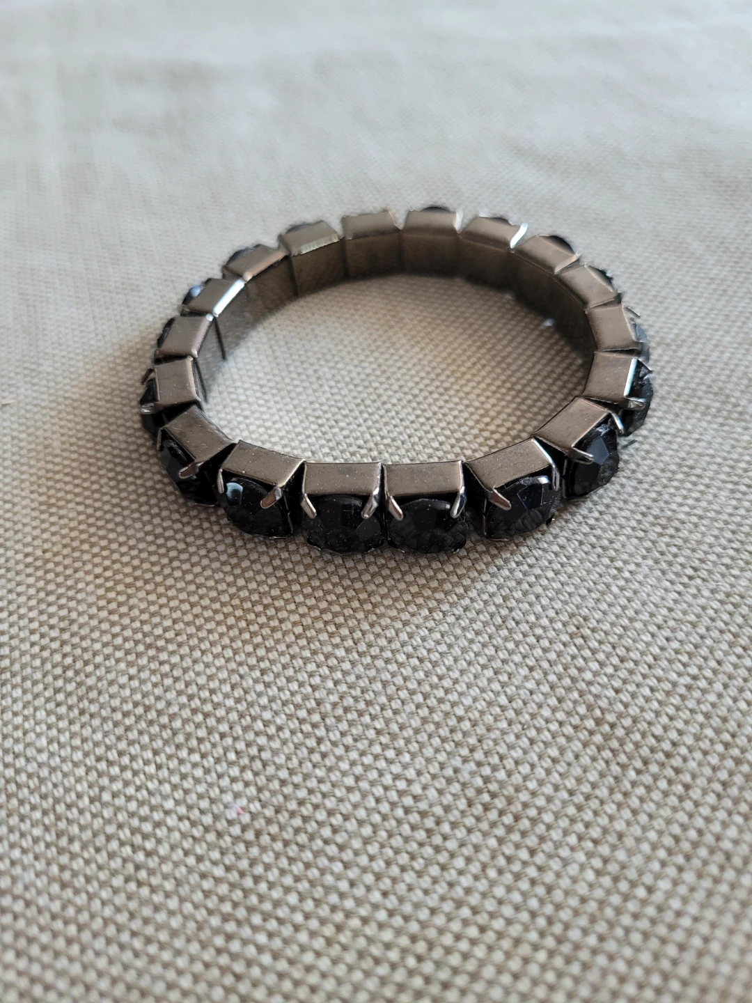 Stretchy Bracelet with Black Gems - photo 2