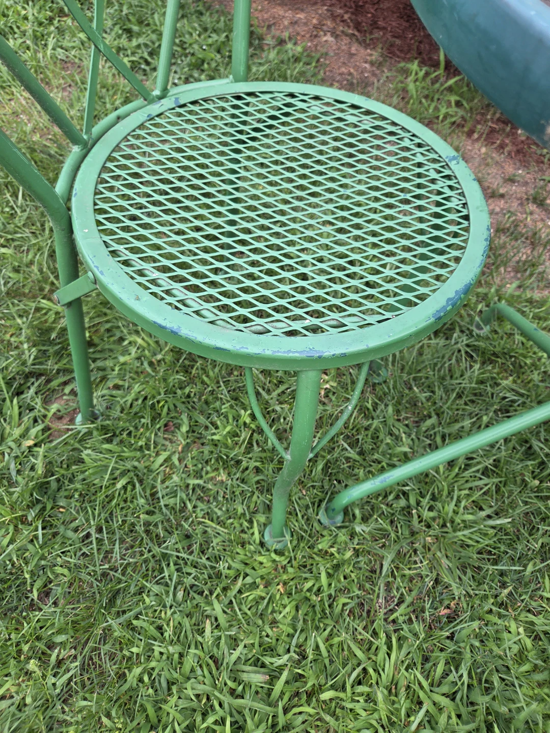 Green Metal Bistro Set with Glass Top Table - photo 2