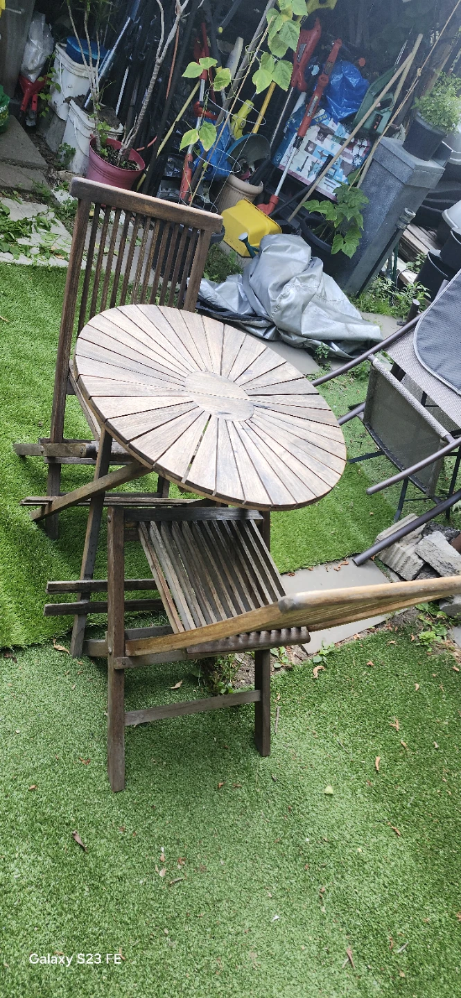 Wooden Folding Bistro Set. Price firm - photo 2