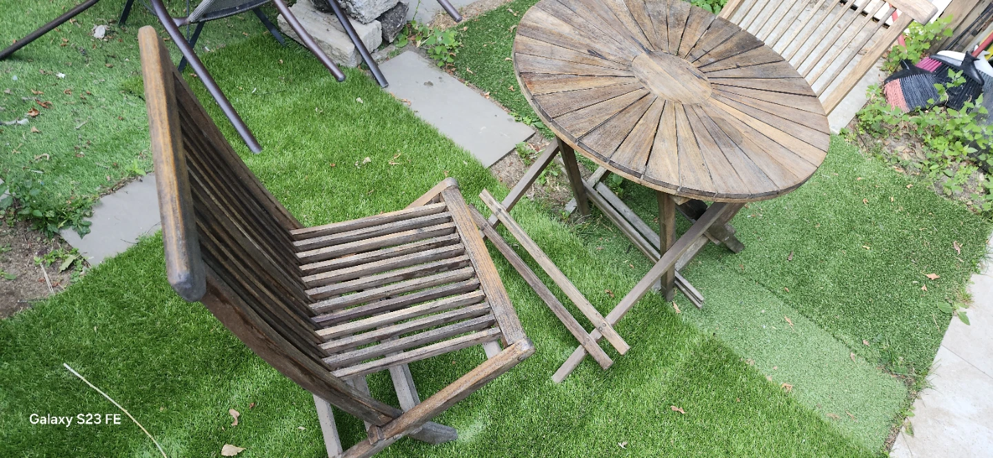 Wooden Folding Bistro Set. Price firm - photo 3