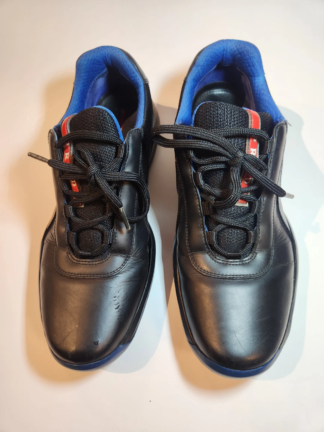 Men's Prada America's Cup Sneakers Black Leather/Mesh - Size 10 - photo 3