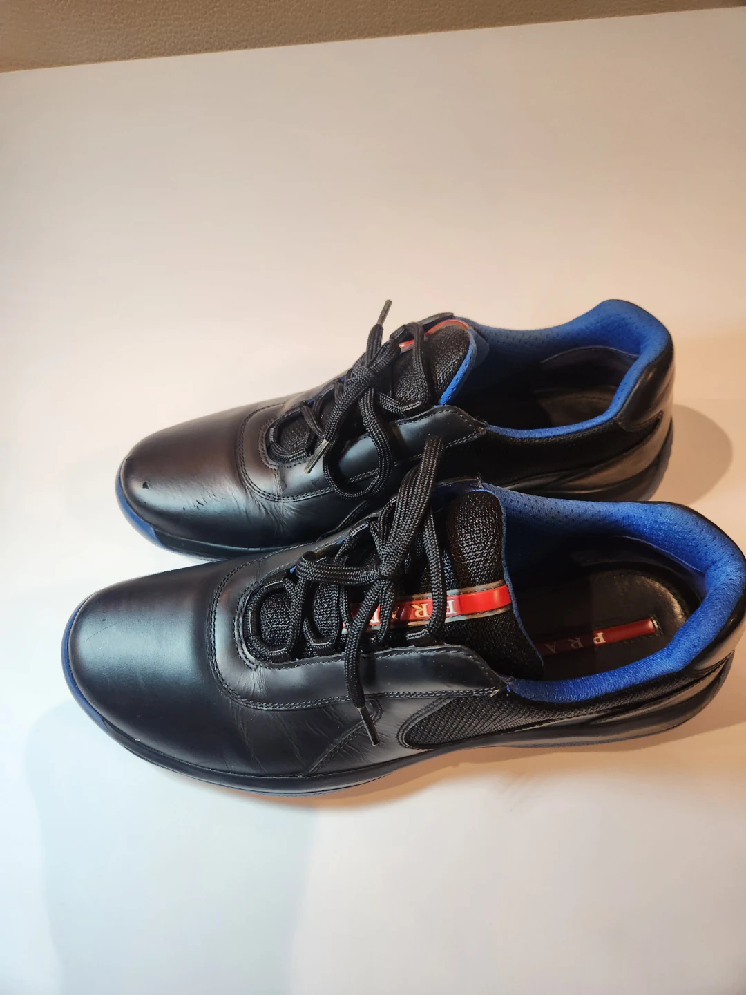Men's Prada America's Cup Sneakers Black Leather/Mesh - Size 10 - photo 4