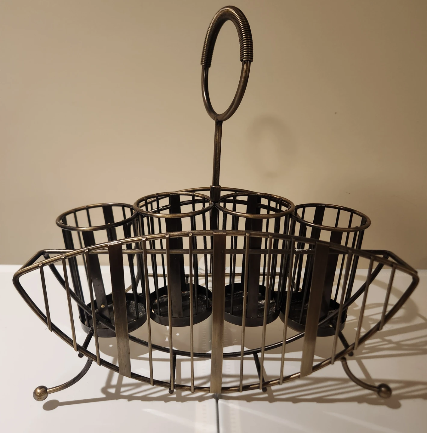 Metal Cutlery Caddy with Handle