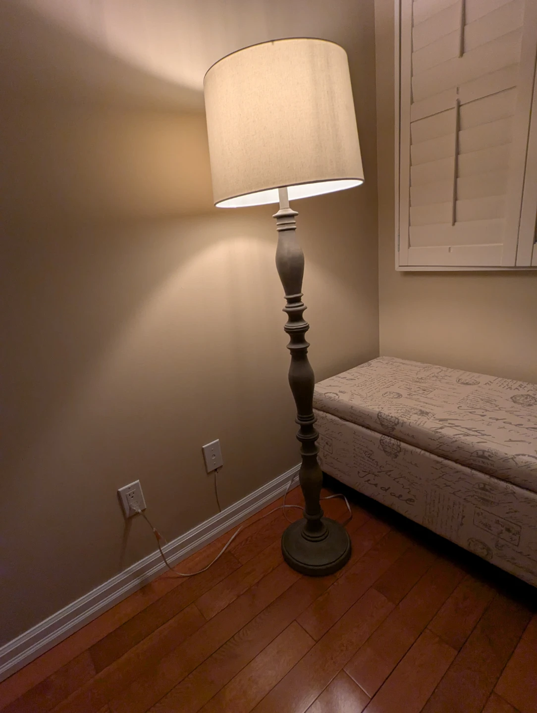 Decor Therapy Crossmill Warm Gray Floor Lamp