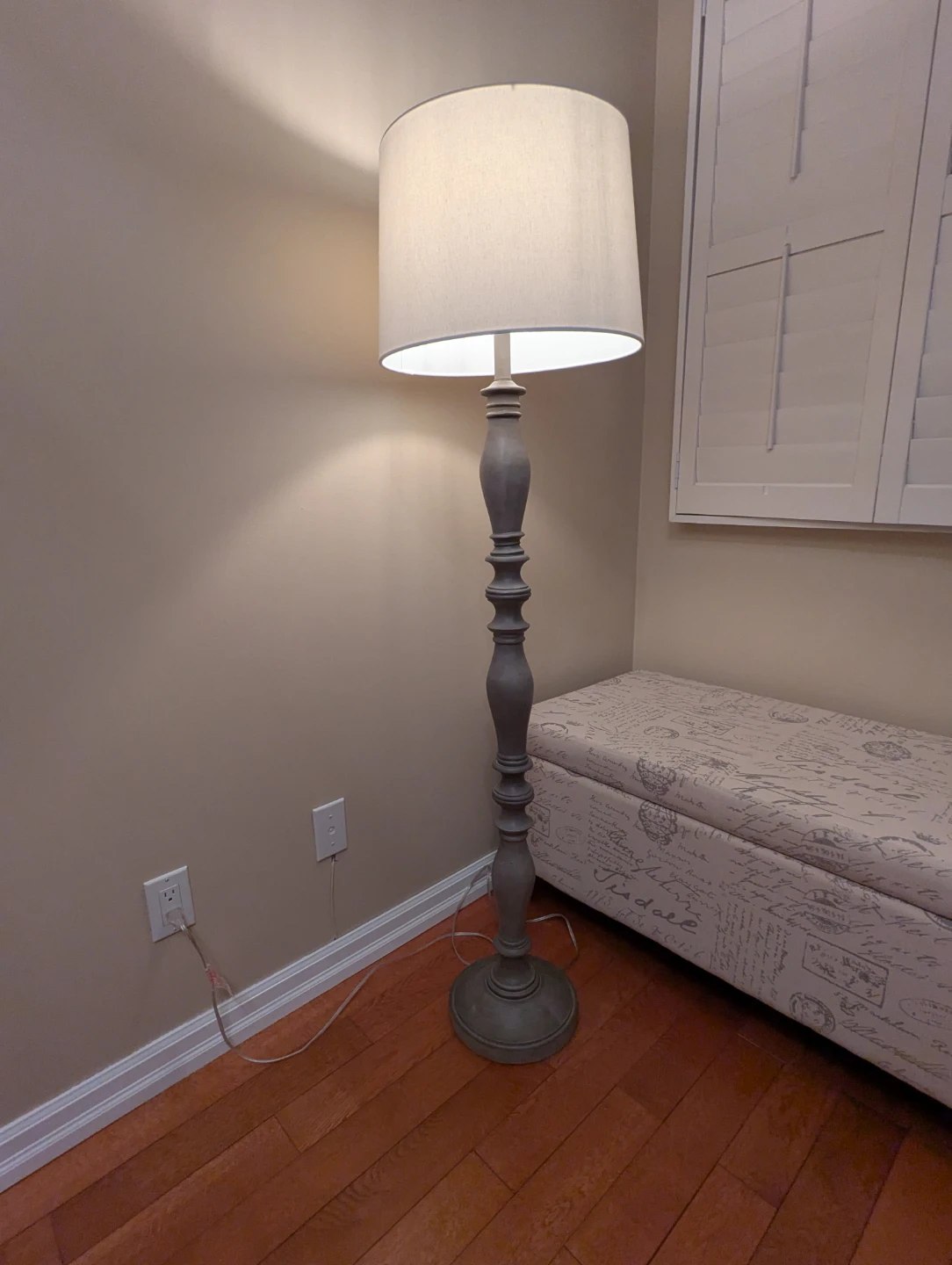 Decor Therapy Crossmill Warm Gray Floor Lamp - photo 2
