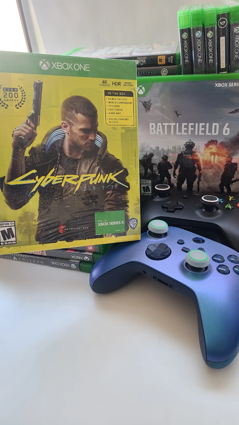 Xbox One X w/ games & controllers