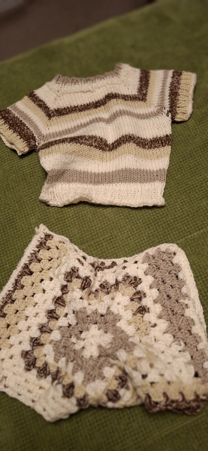 Hand-Knit Summer sweater and Shorts Set
