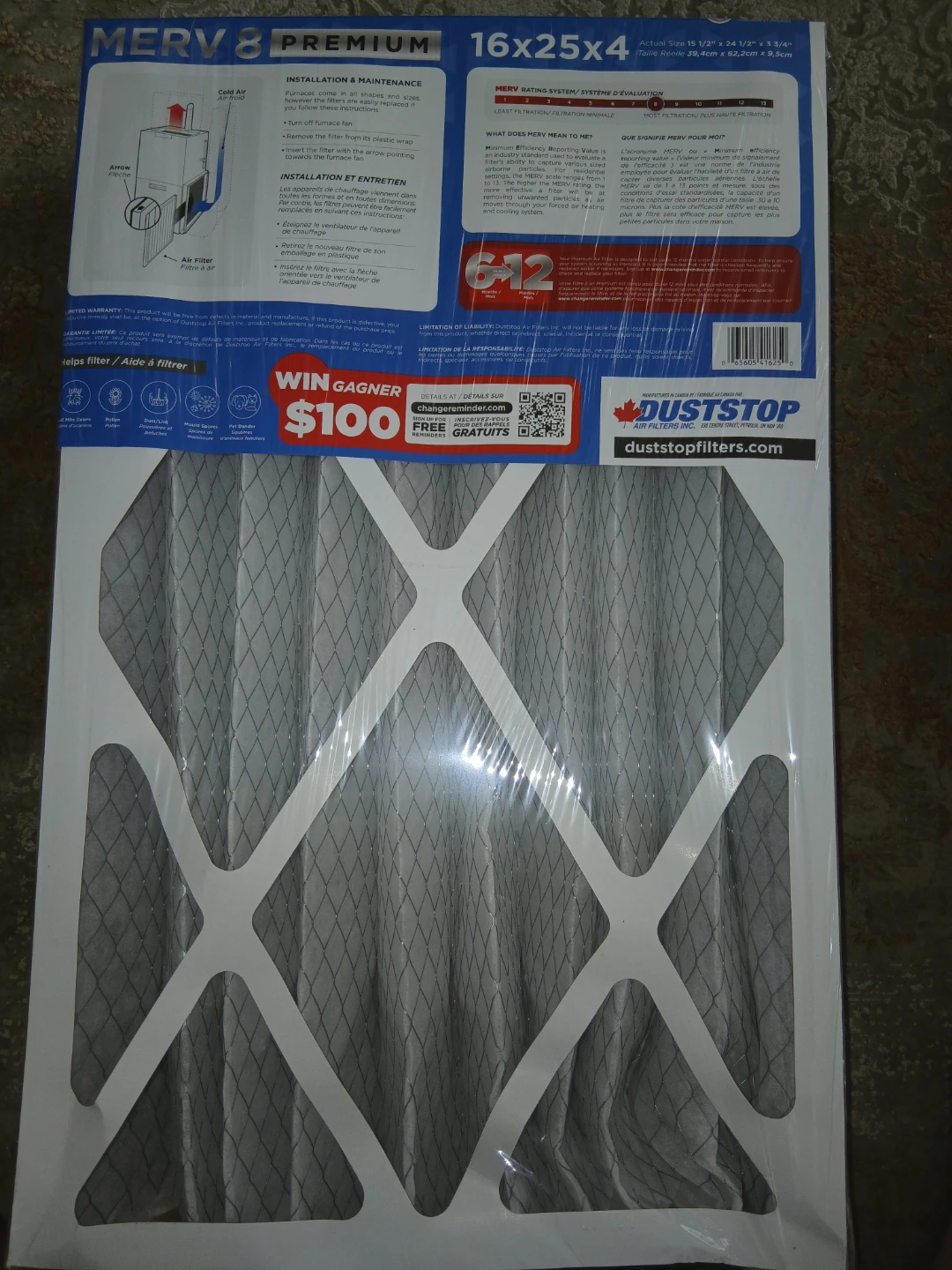 Duststop MERV 8 Premium Air Filters (3-Pack)