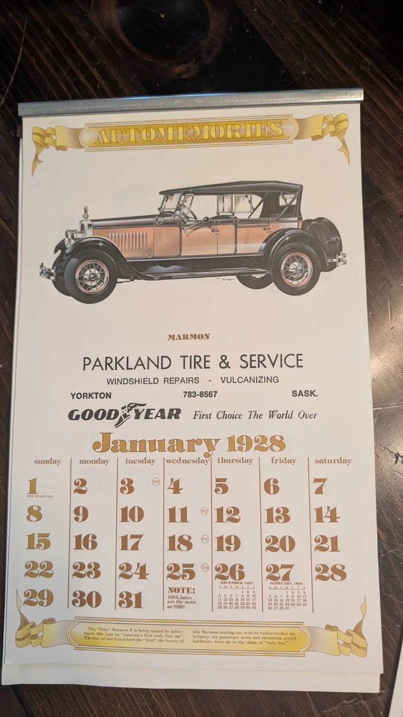 Automemories Calendars - date ranges of 1918-1931 - photo 4