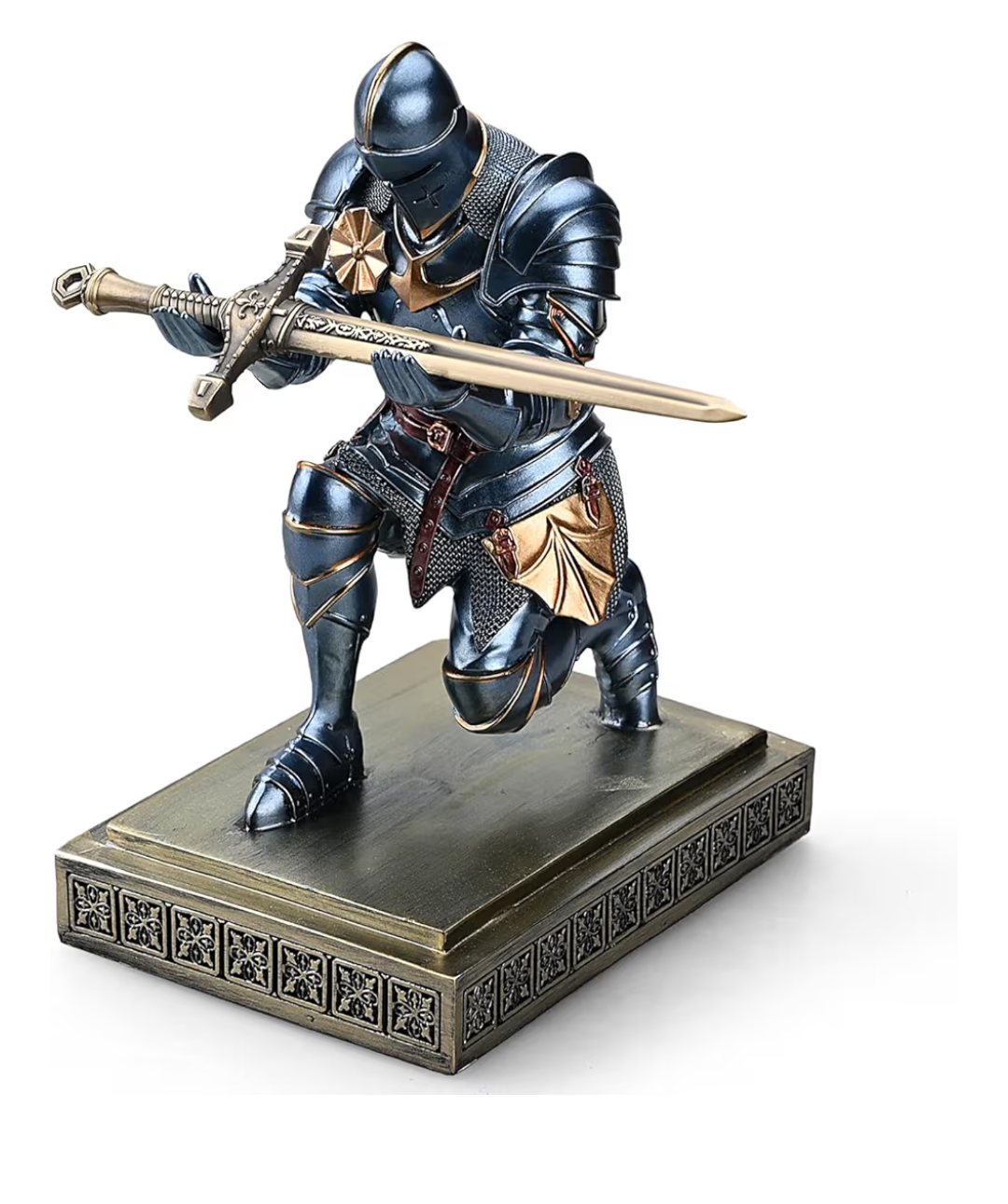 Decorative  Medieval knight figurine phone holder & pen holder