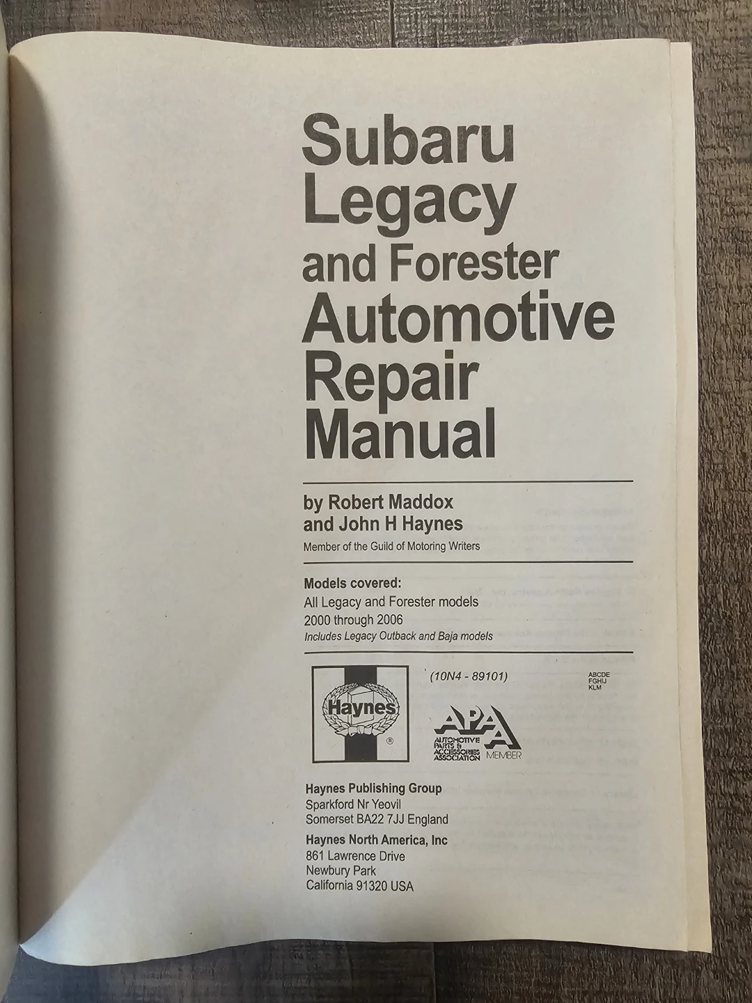 Haynes Subaru Legacy & Forester Repair Manual (2000-2006) - photo 3