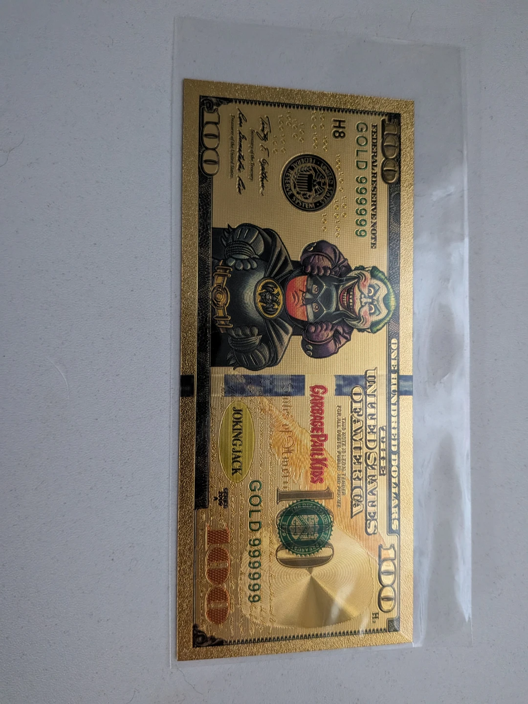 Garbage Pail Kids Gold $100 Bill Joker Batman - photo 4
