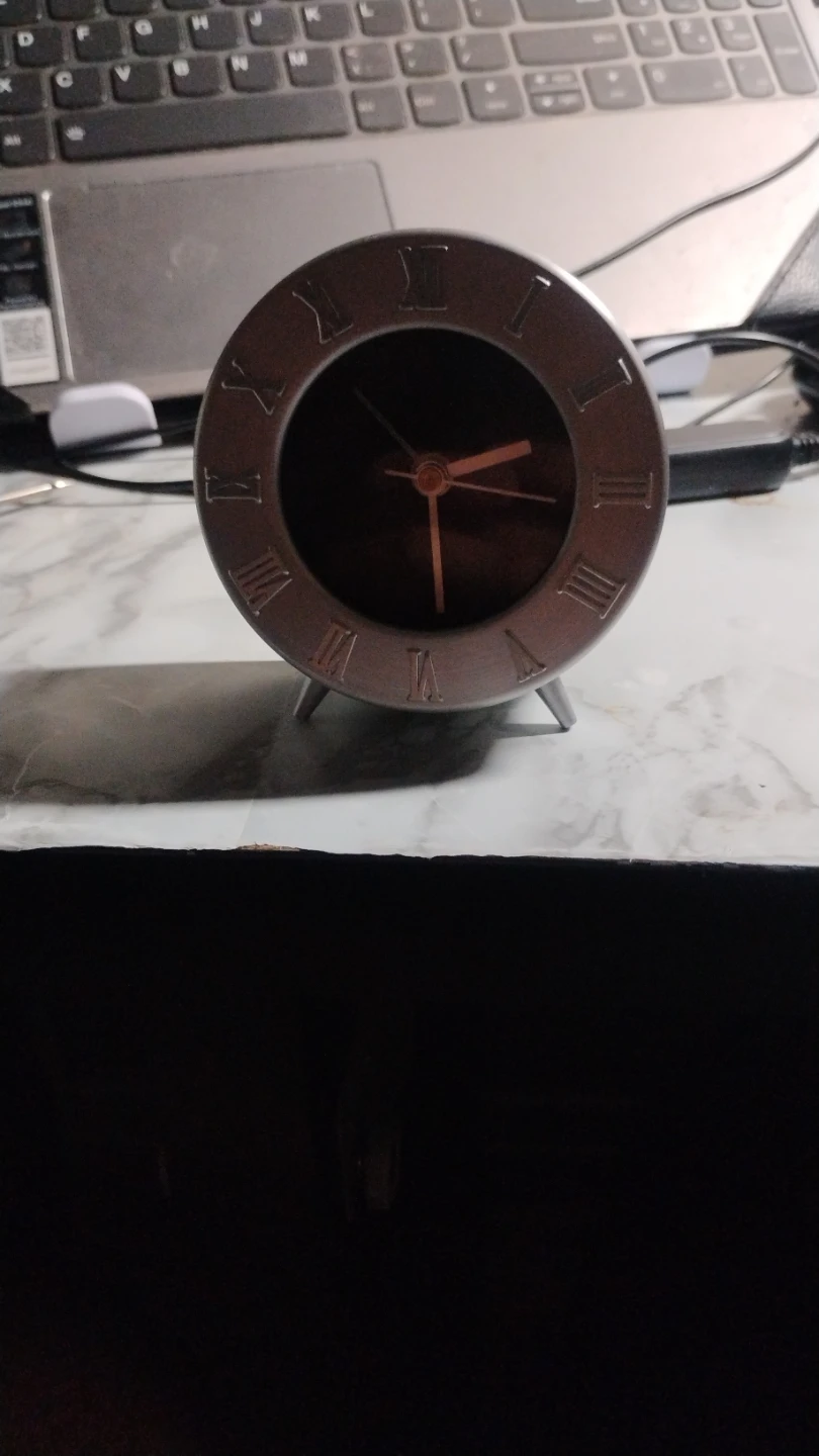 Silver Roman Numeral Desk Clock