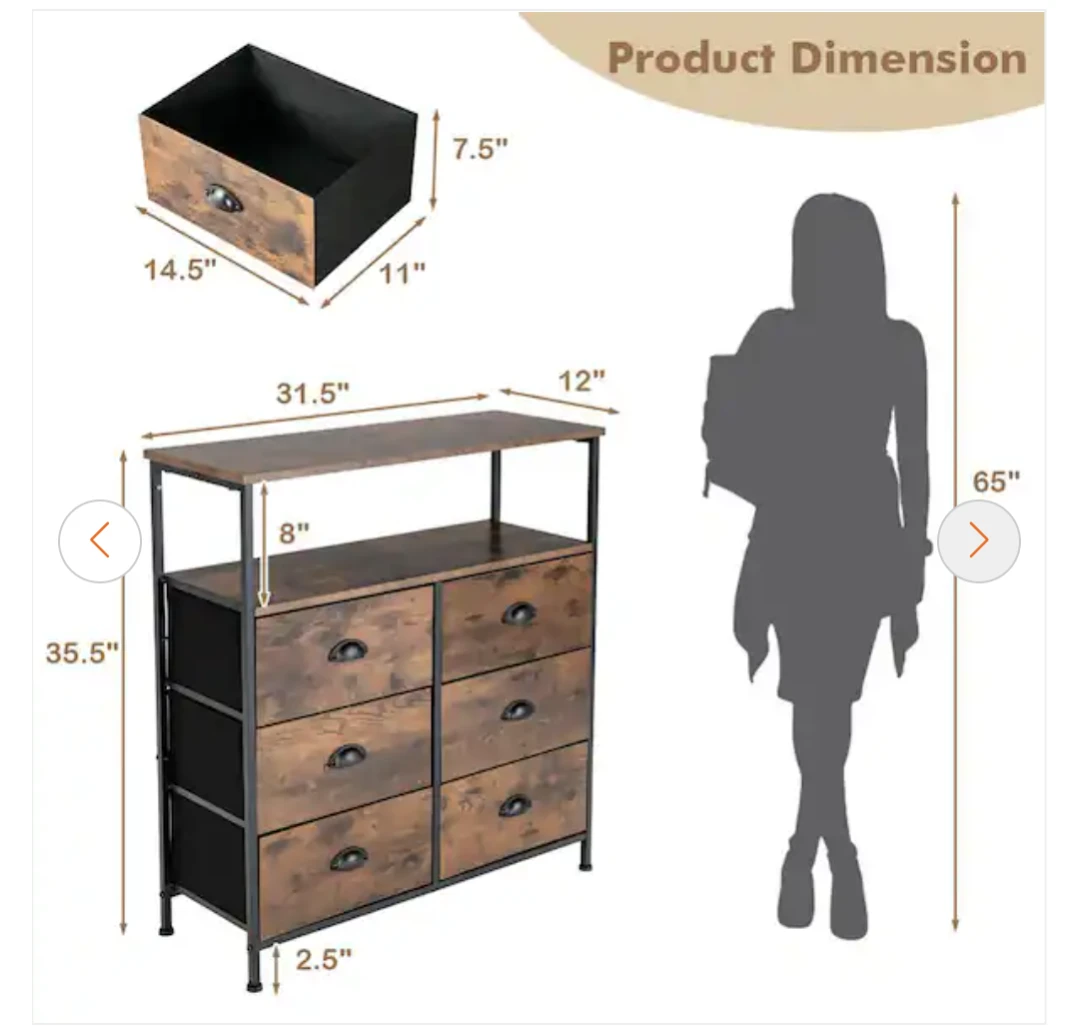 MOVING SALE: 6-Drawer Fabric Storage Dresser - photo 4