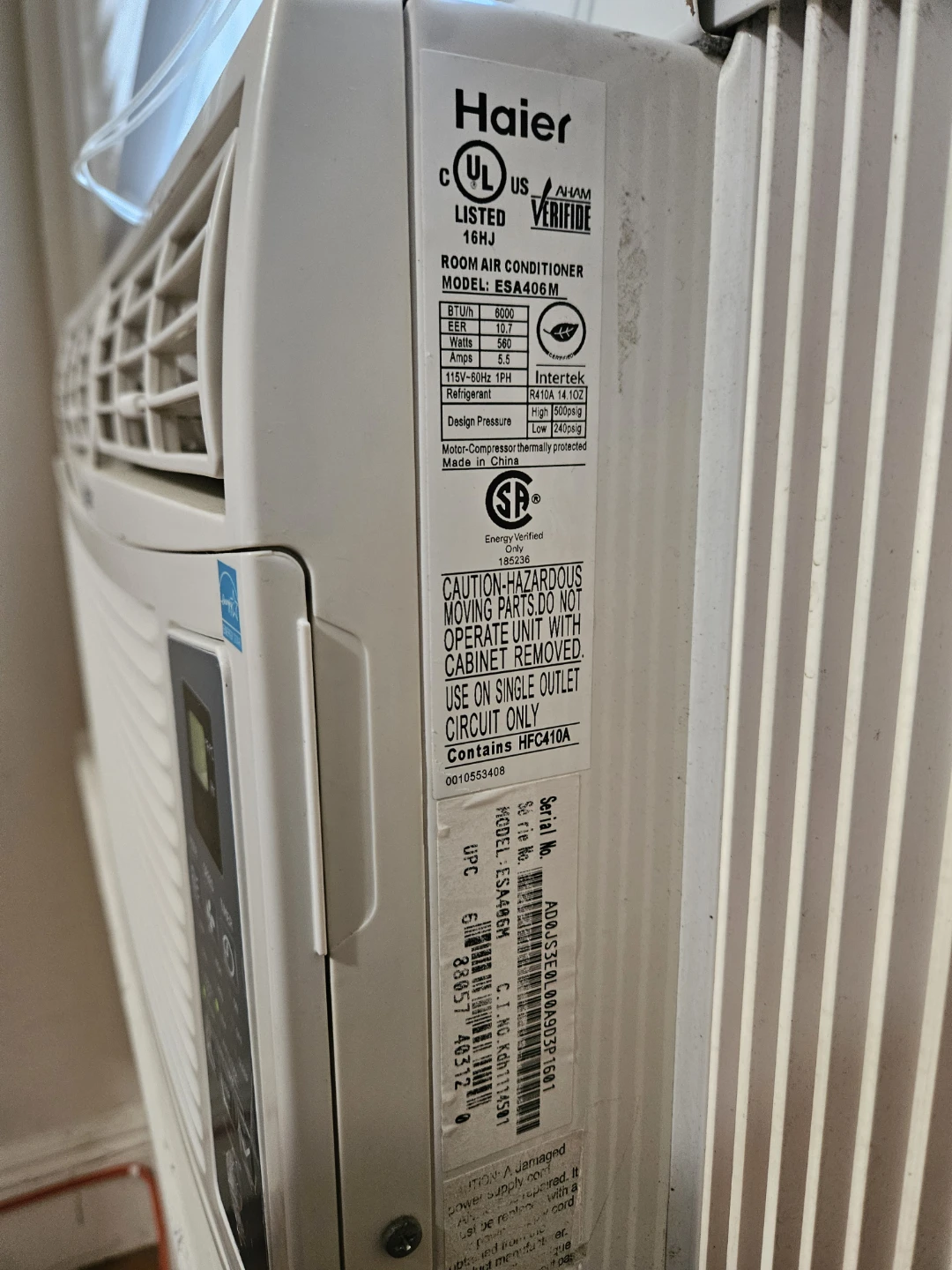 Haier ESA406M 6000 BTU Room Air Conditioner