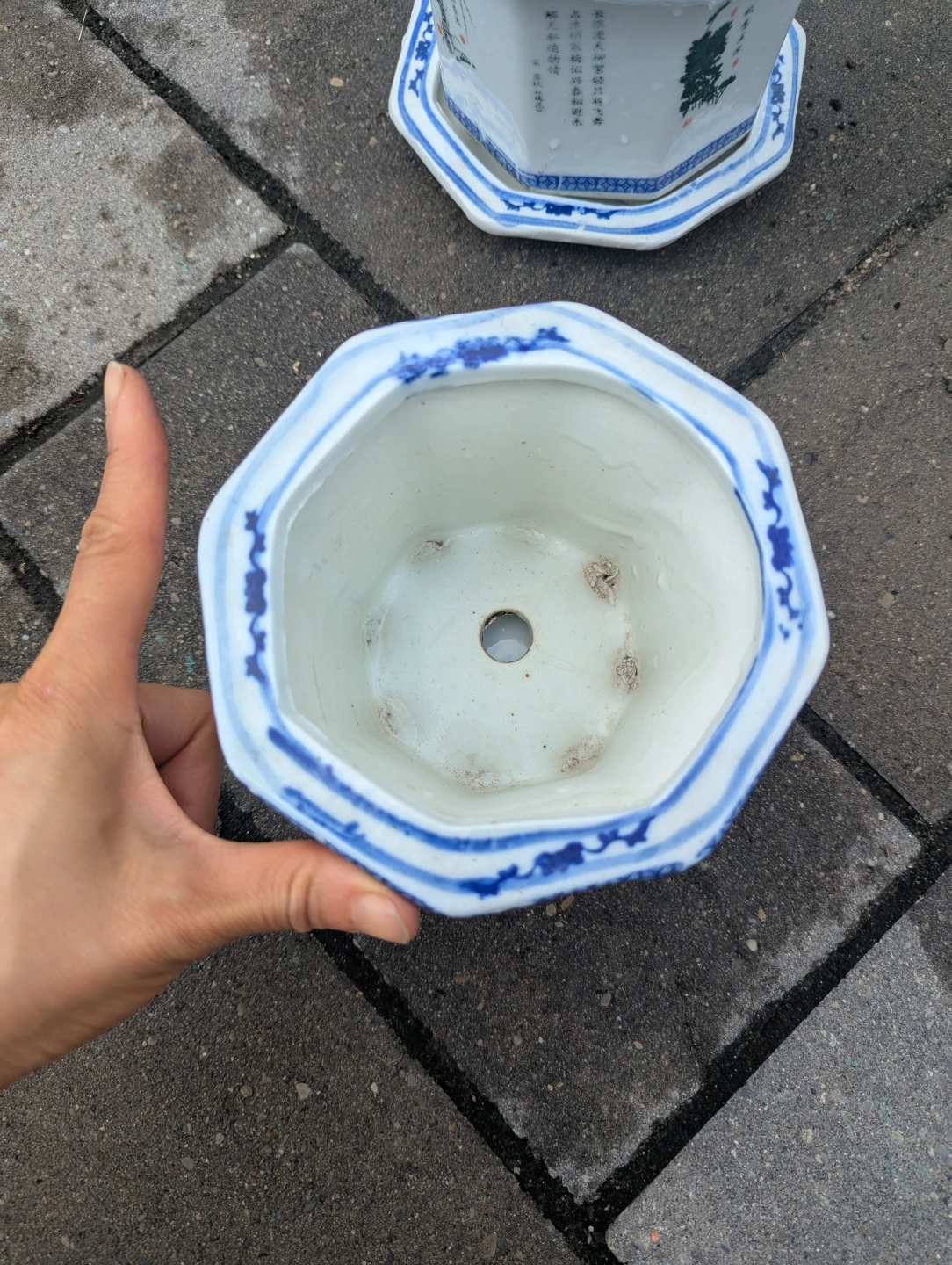 Pair of Ceramic Planters with Saucers - photo 4