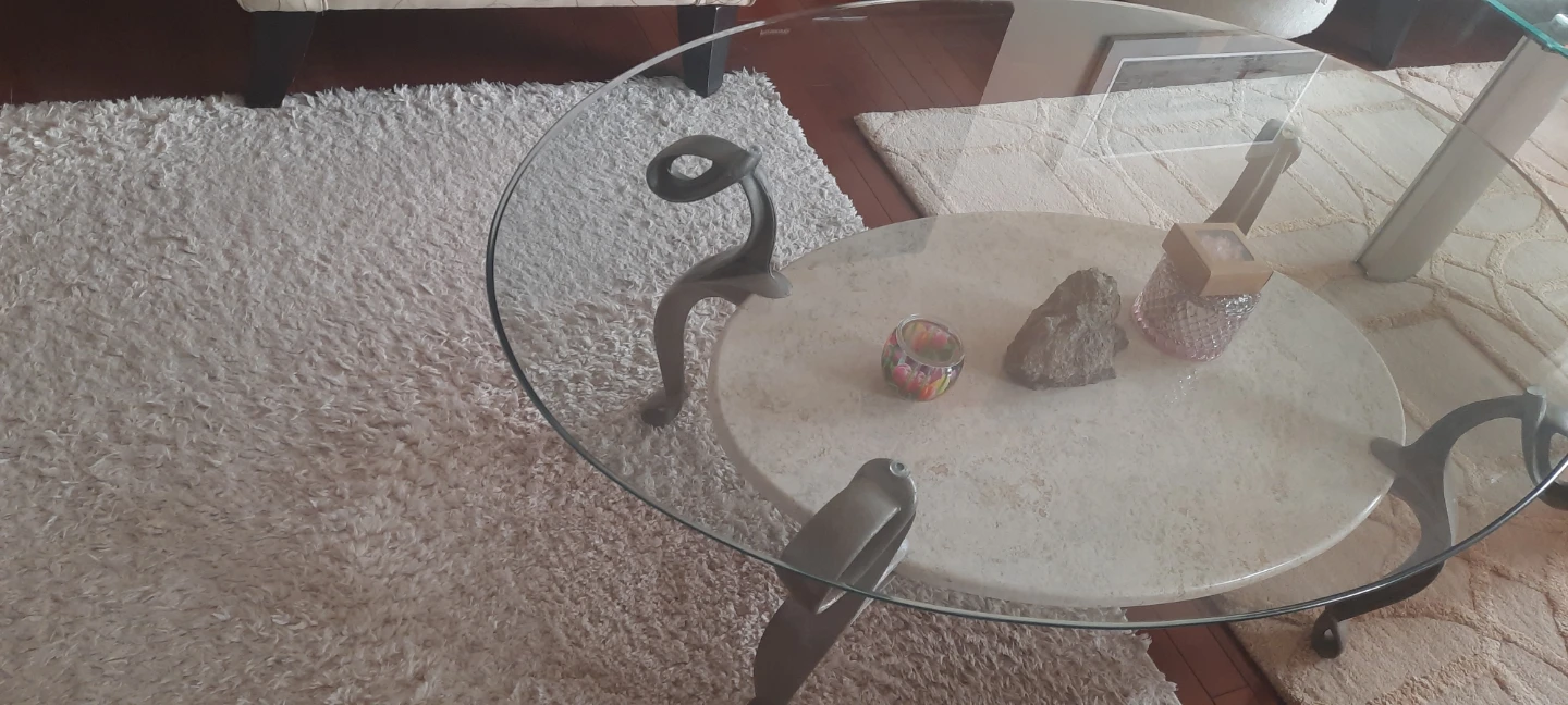 Glass Coffee Table with Decorative Legs - photo 3
