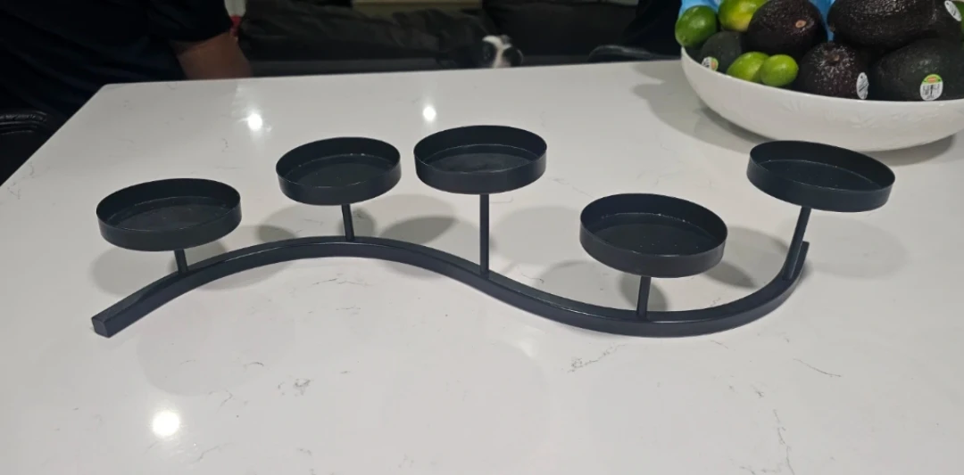 Black Metal 5-Candle Holder