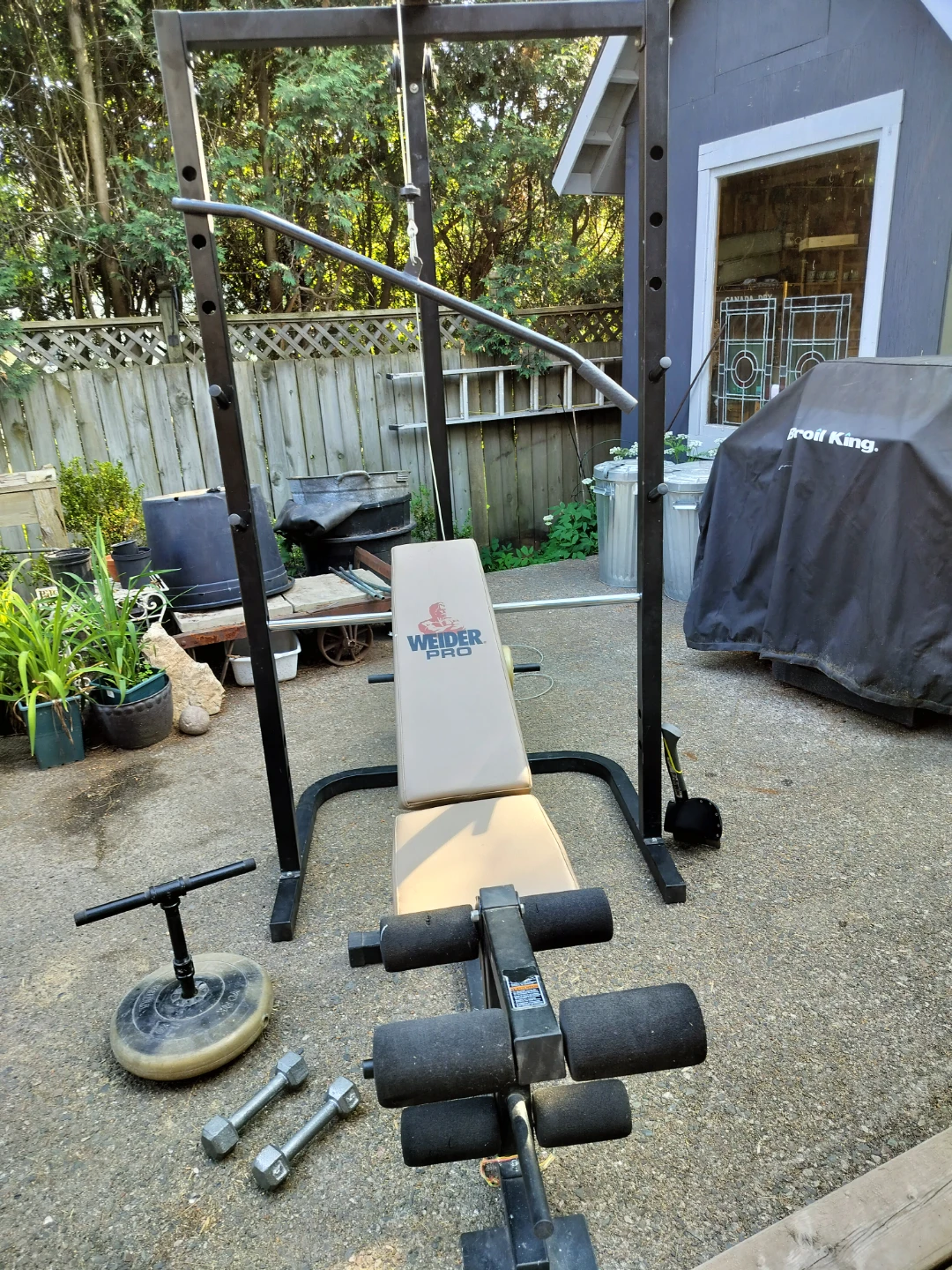 Weider Pro Weight Bench with Rack and Weights - photo 3