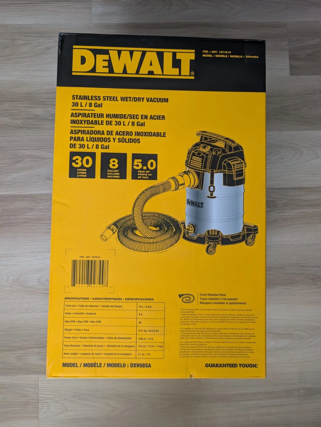 DEWALT Stainless Steel Wet/Dry Vacuum 30L – Brand New