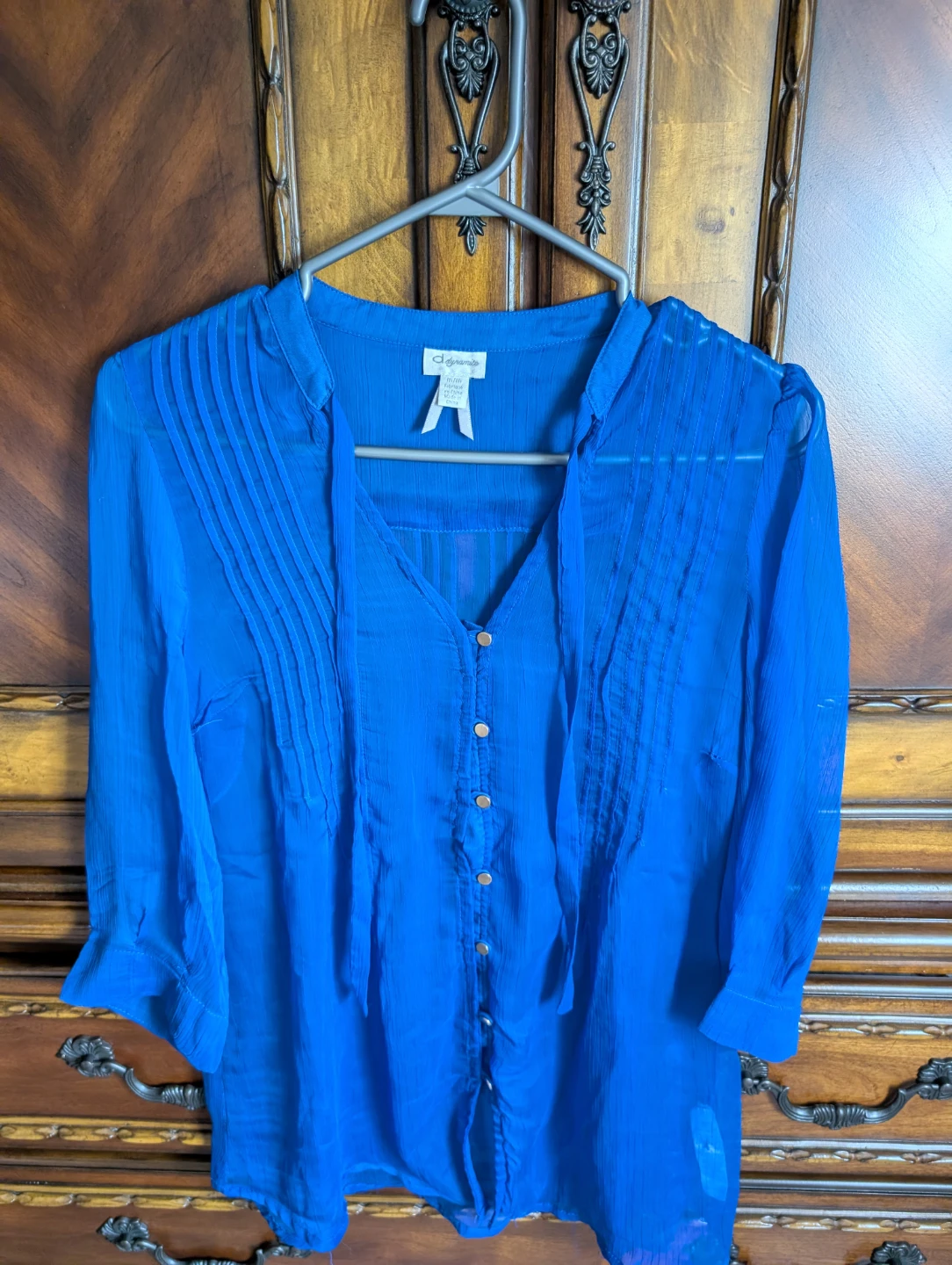 Dynamite Blue Sheer Blouse