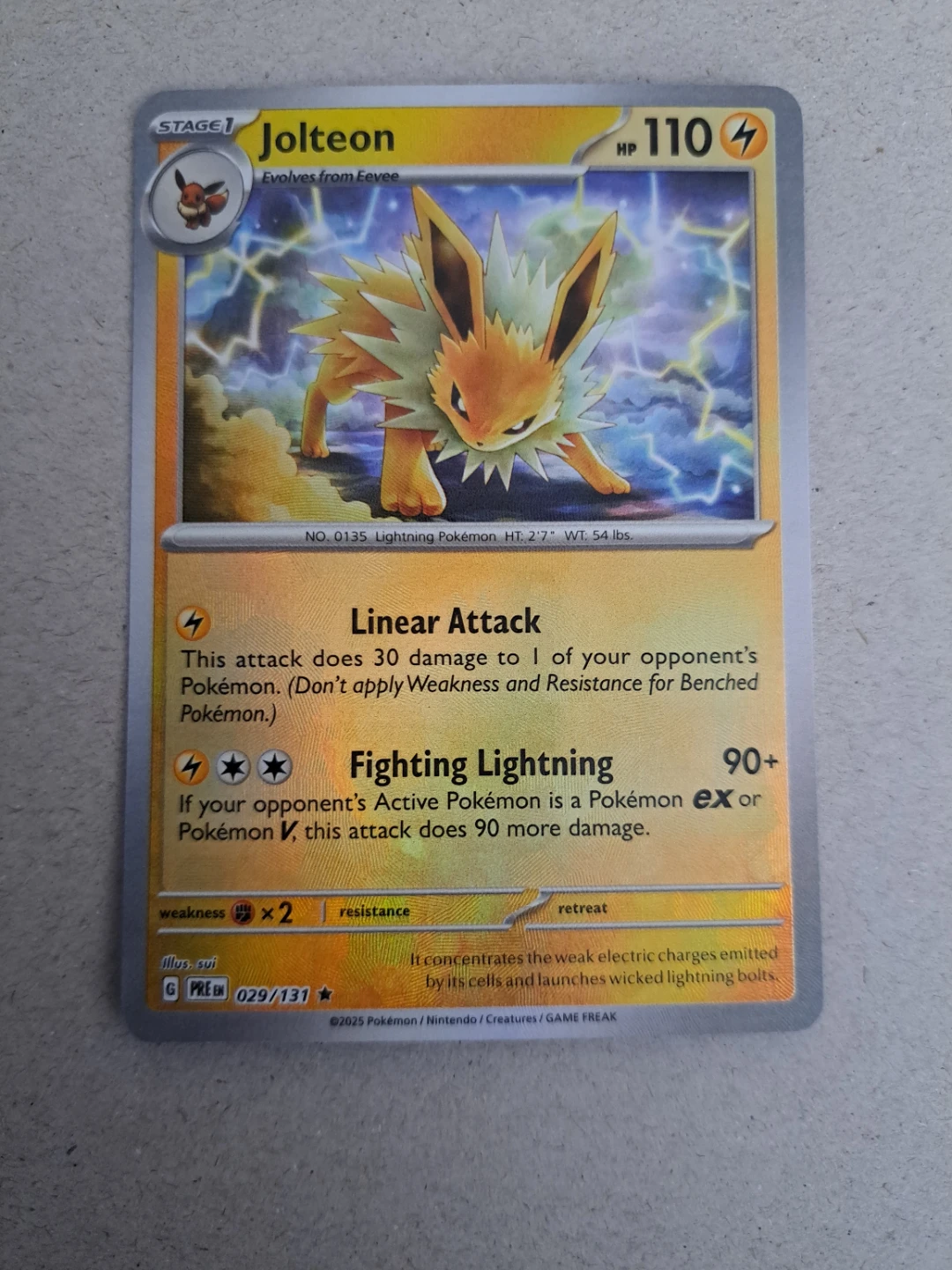 Jolteon Prismatic Evolution Masterball Pattern Pokemon single NM