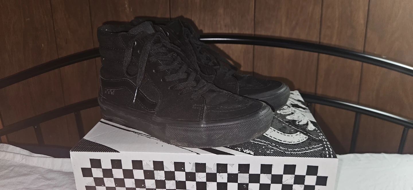 Black Hightop Vans - Mens 7, Womens 8.5
