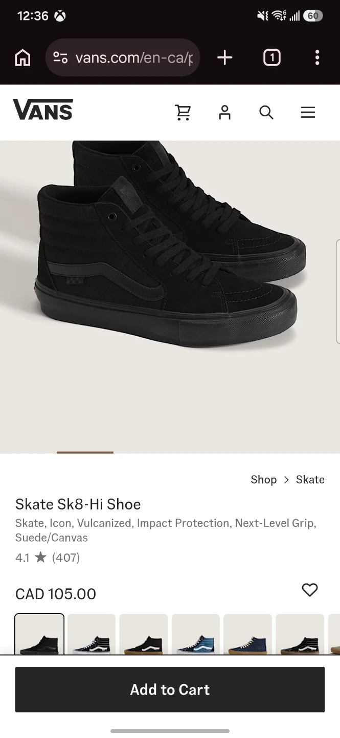 Black Hightop Vans - Mens 7, Womens 8.5 - photo 5