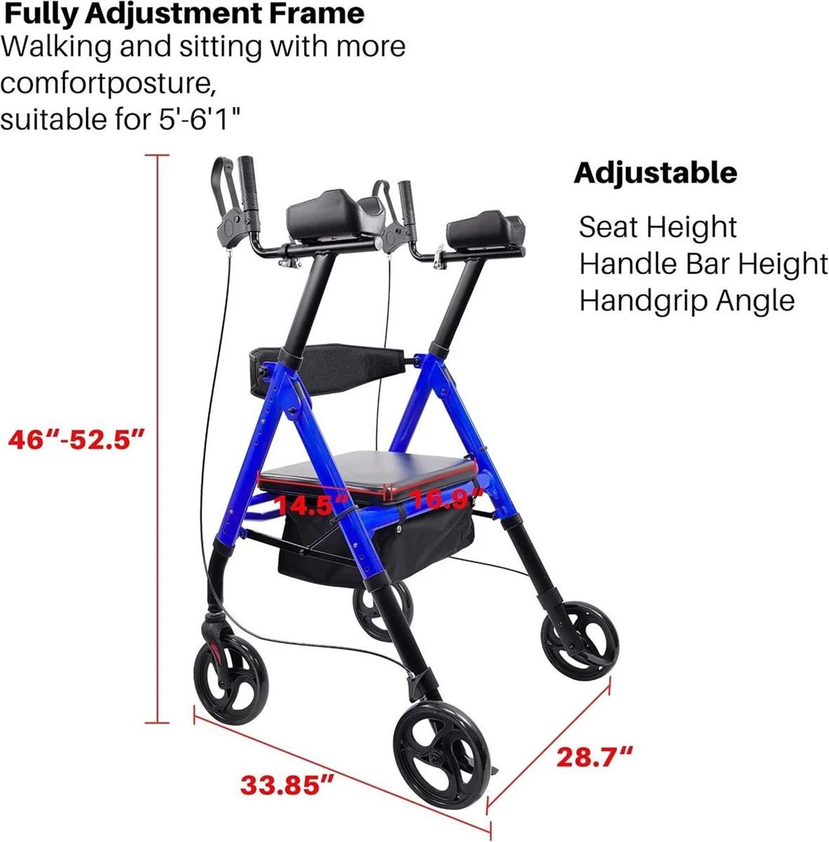 Blue Walker with Seat and Basket - photo 2