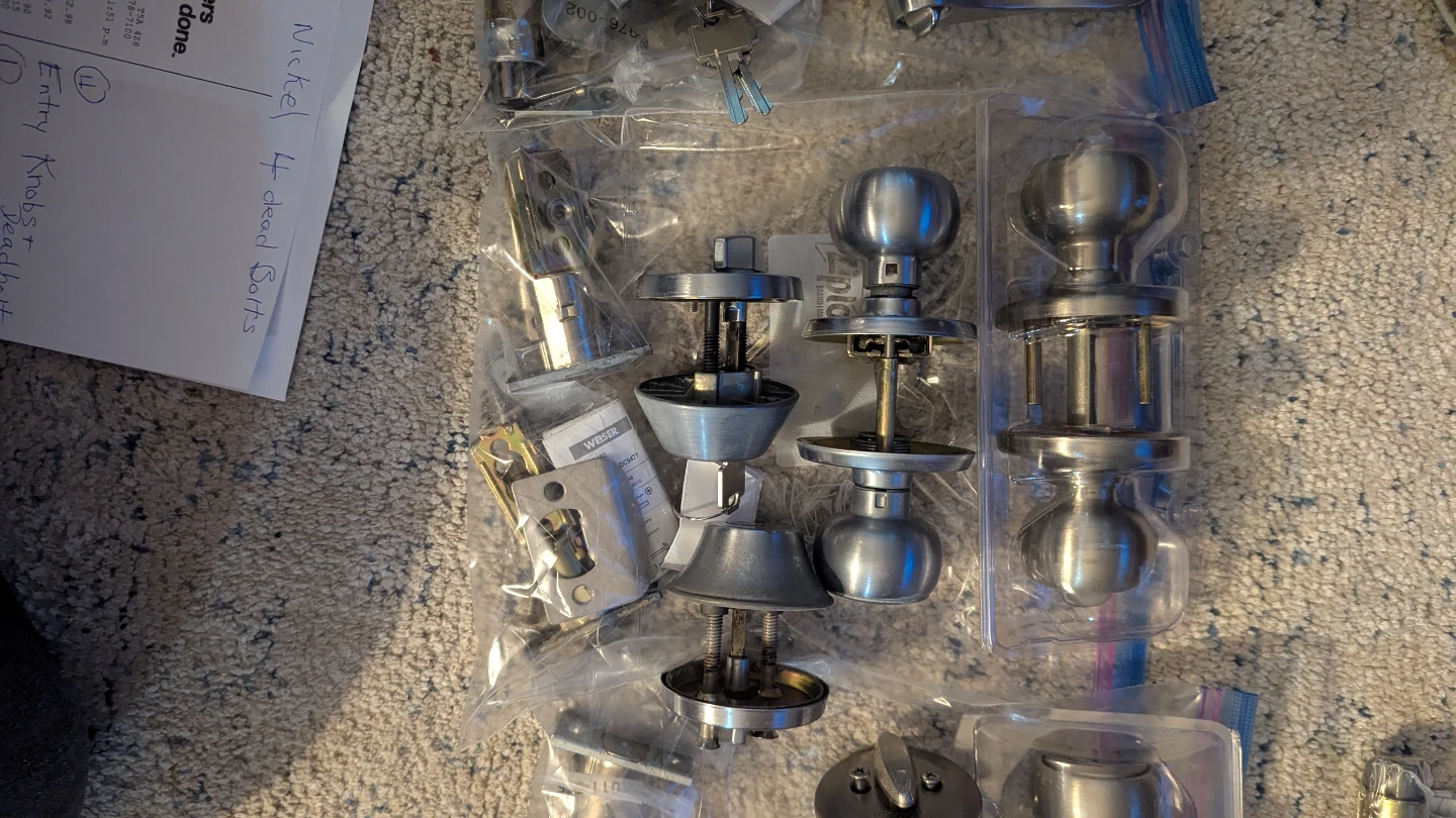 4 Satin Nickel Entry Knob and Deadbolt Sets plus 1 Entry - photo 3