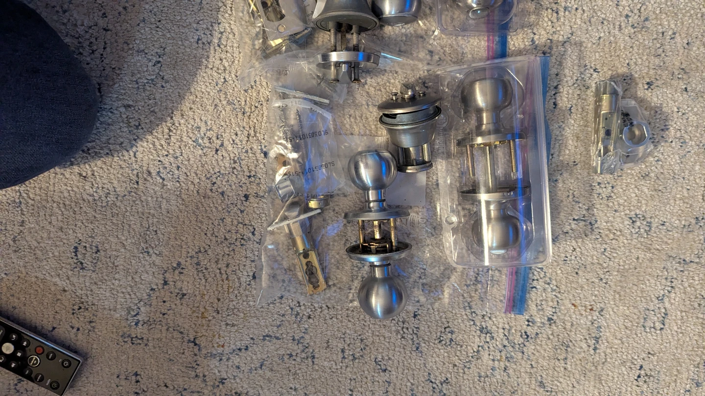 4 Satin Nickel Entry Knob and Deadbolt Sets plus 1 Entry - photo 4