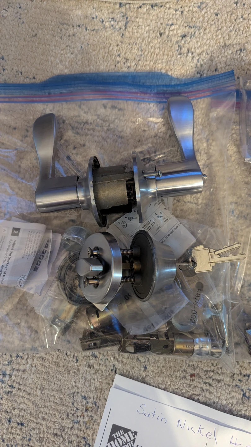 4 Satin Nickel Entry Knob and Deadbolt Sets plus 1 Entry - photo 5