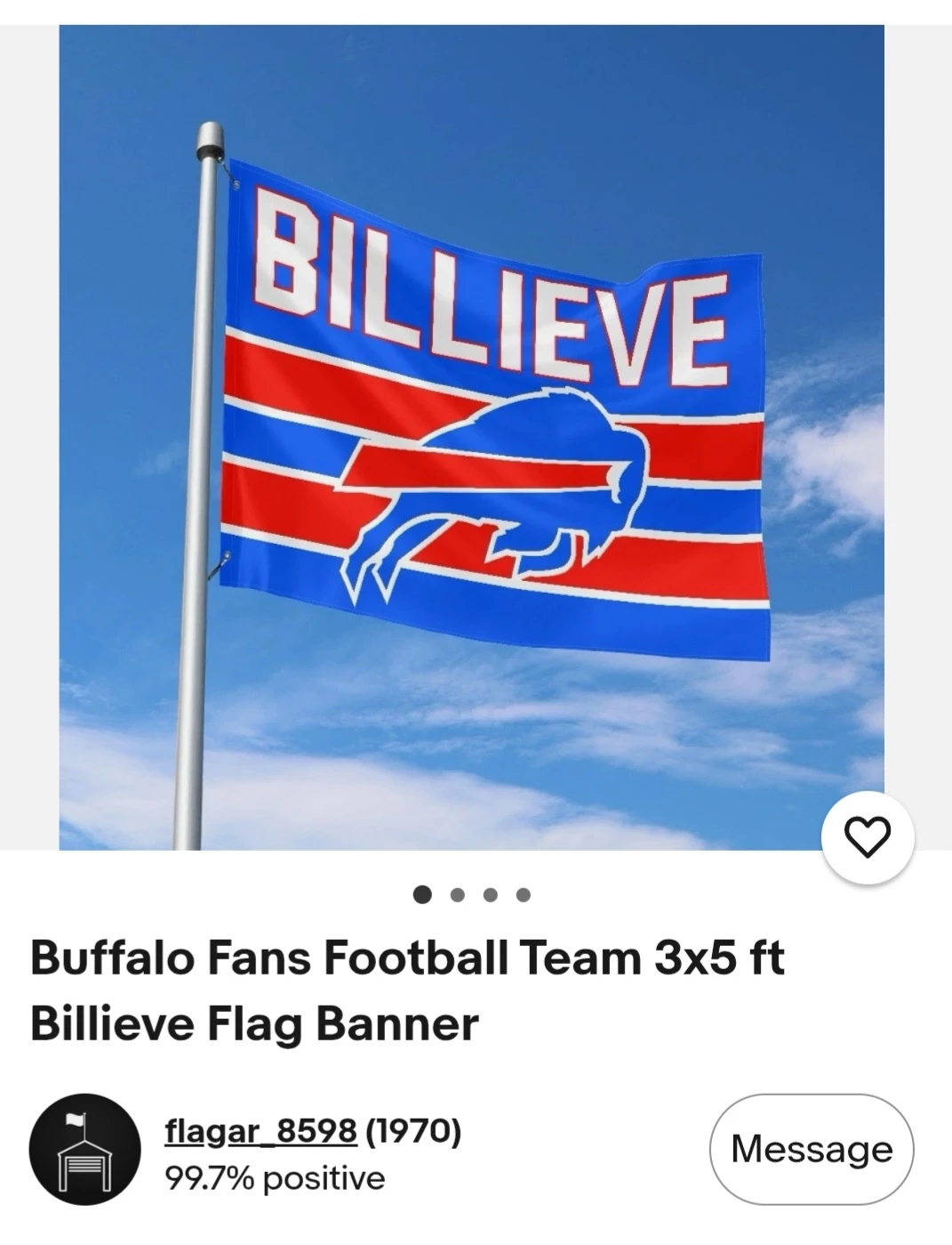 Buffalo Bills "Billieve" Flag Banner 3x5 ft