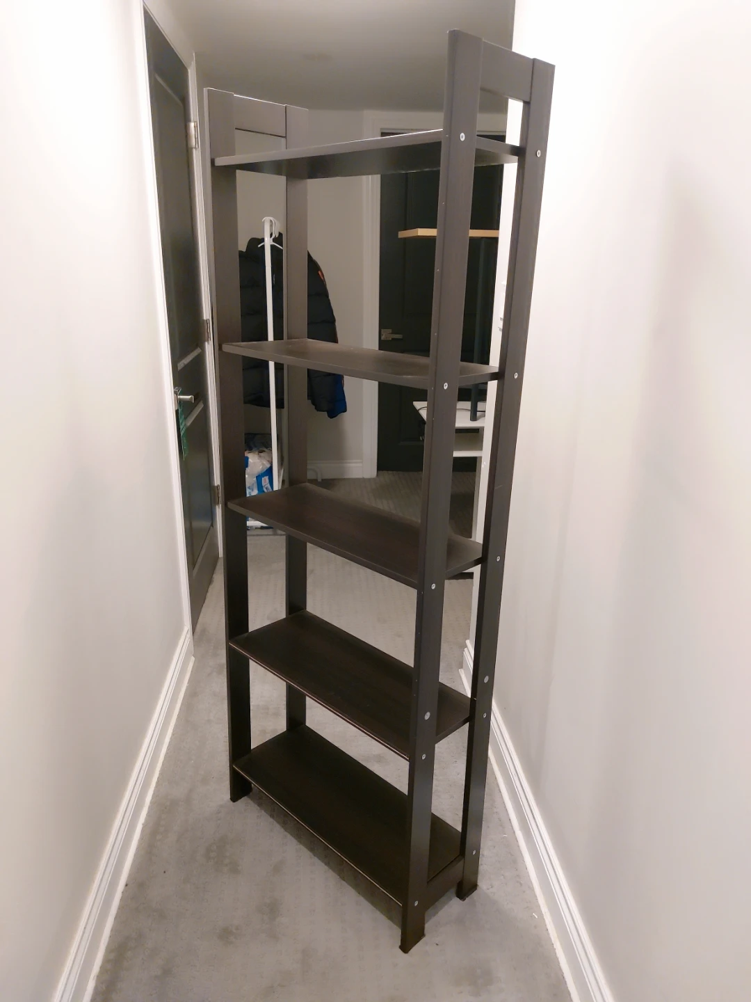 Dark Brown Ladder Bookshelf - photo 2