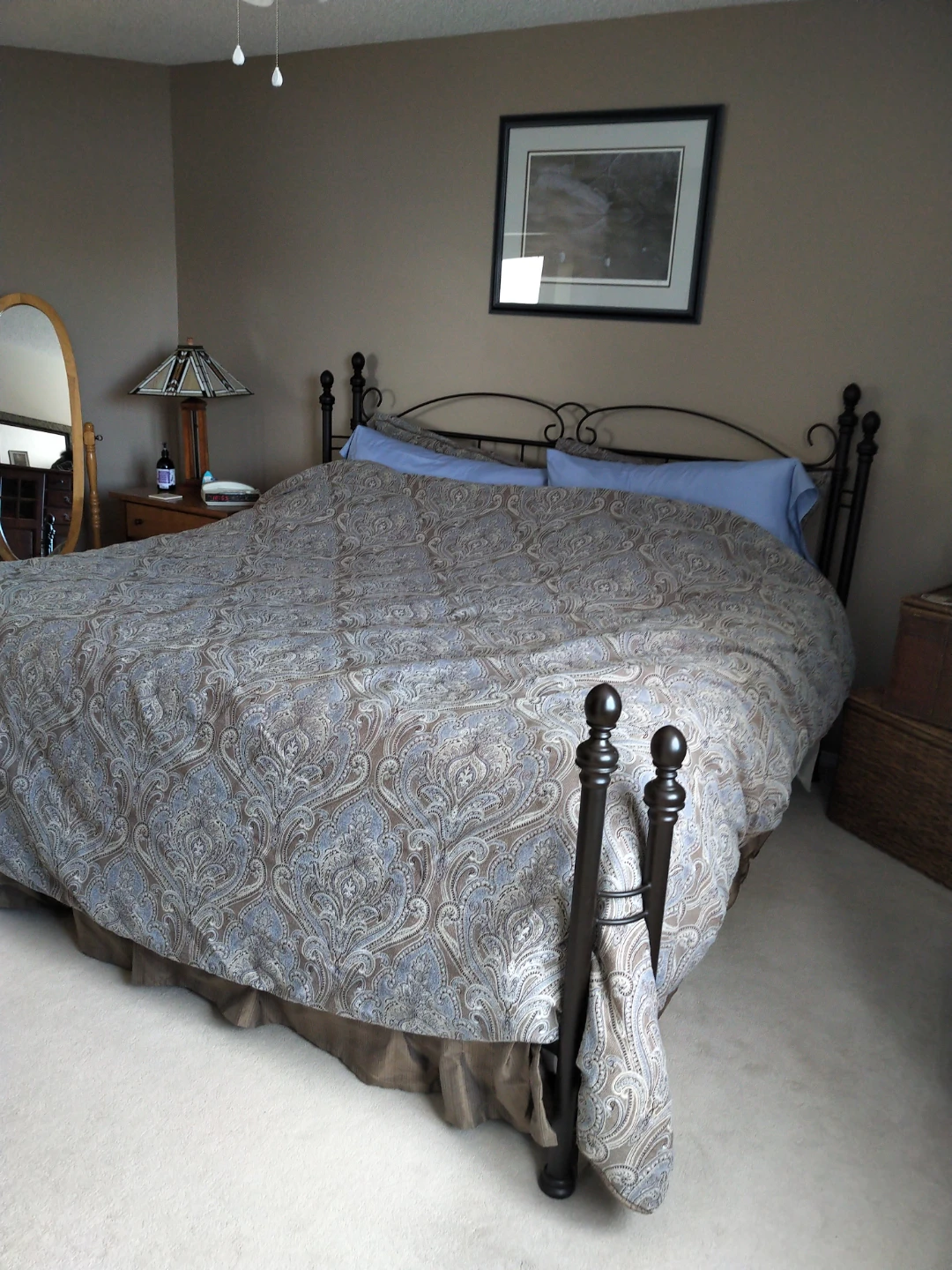 Metal Bed Frame with Mattress, Bedding