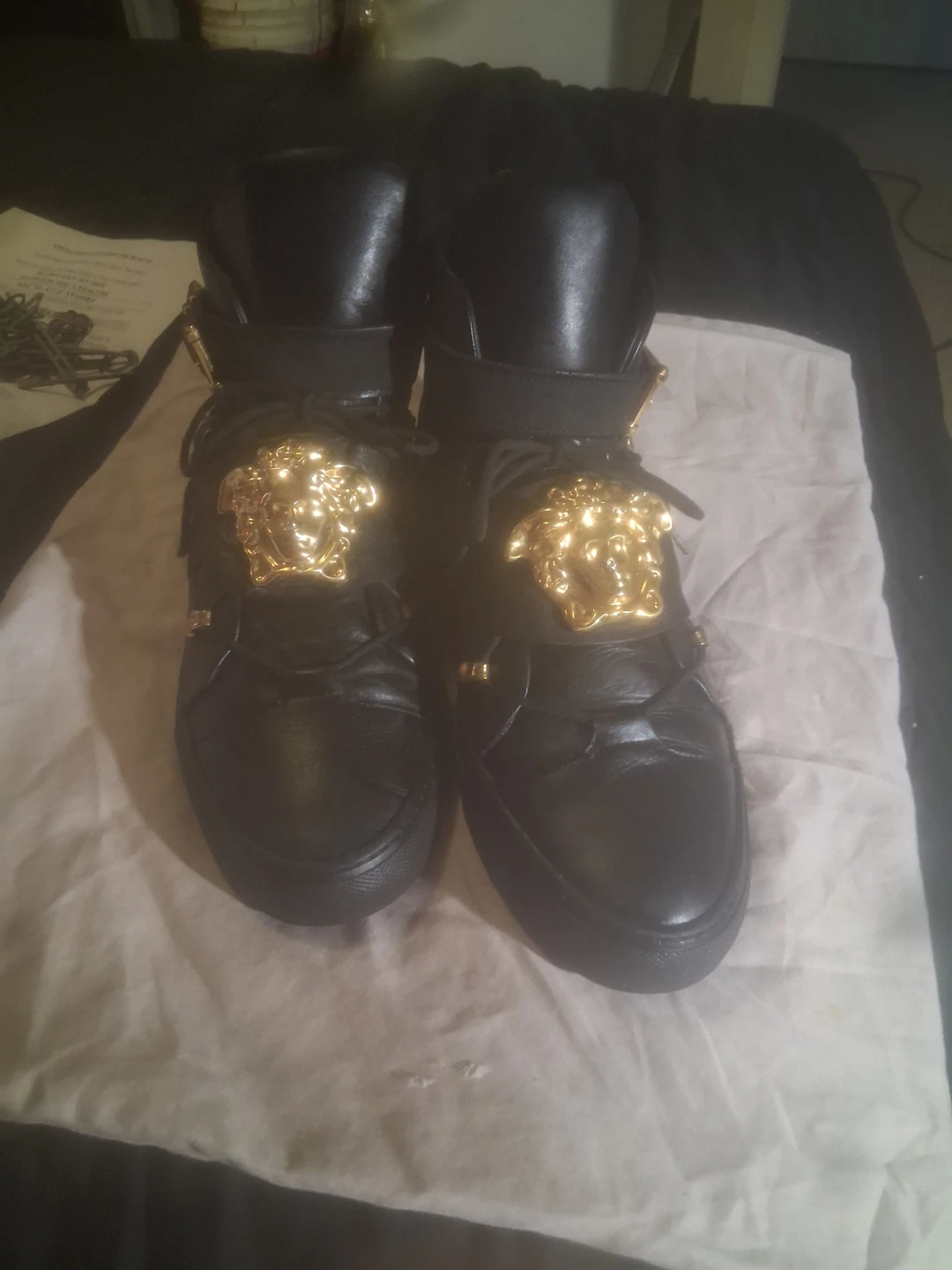 Versace Black Leather Medusa High-Top Sneakers - photo 4