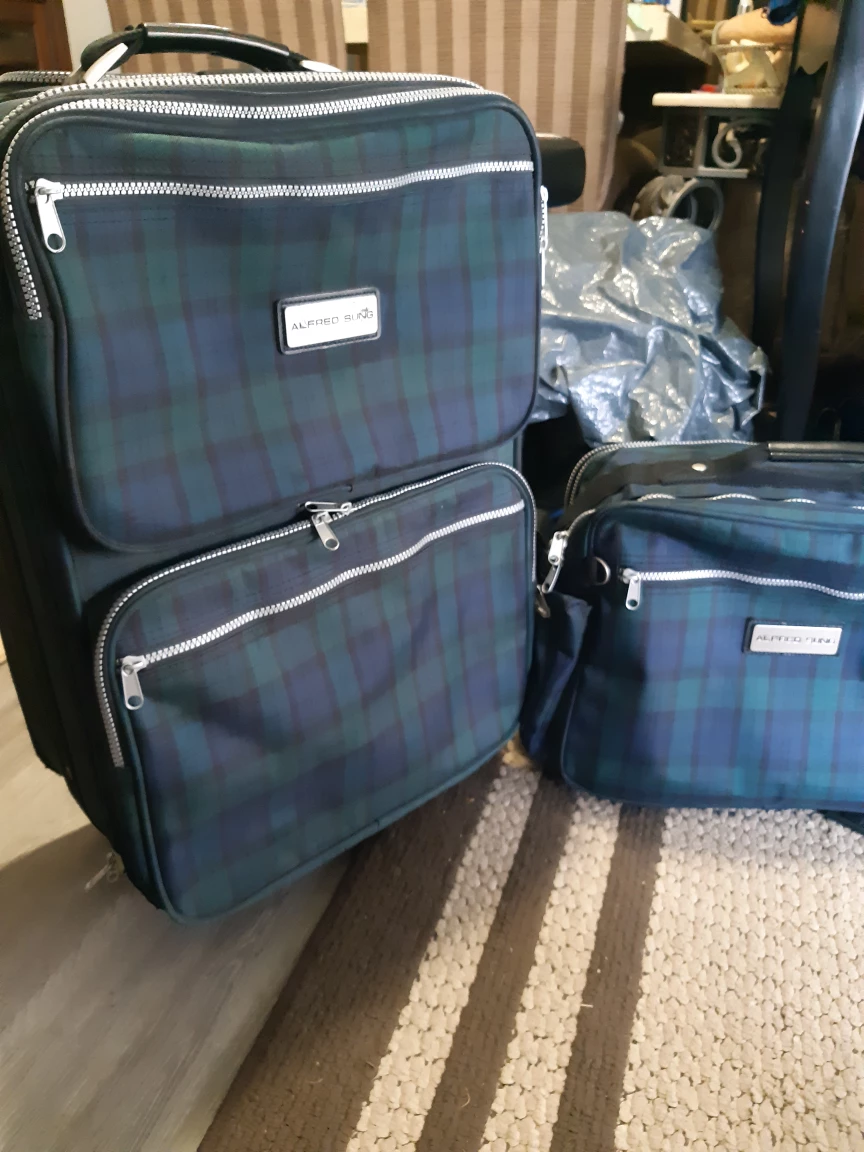 Alfred Sung Plaid Suitcase Set