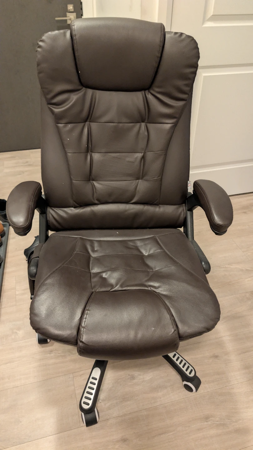 Brown Faux Leather Office Chair