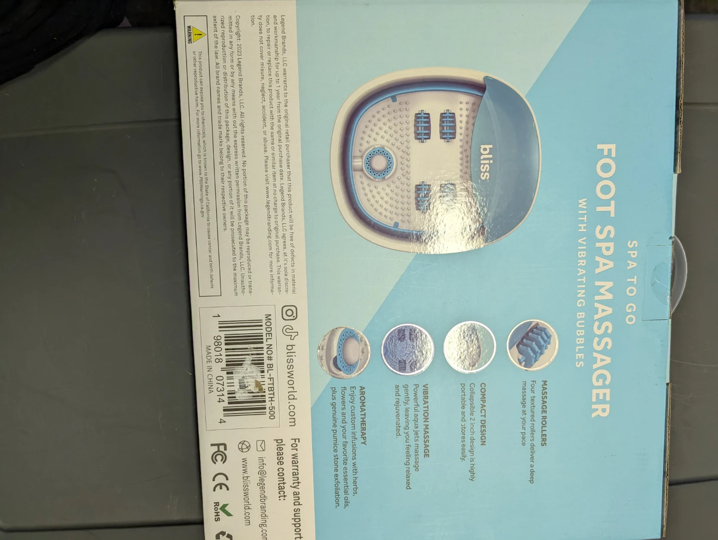 Bliss Spa to Go Foot Spa Massager - photo 2
