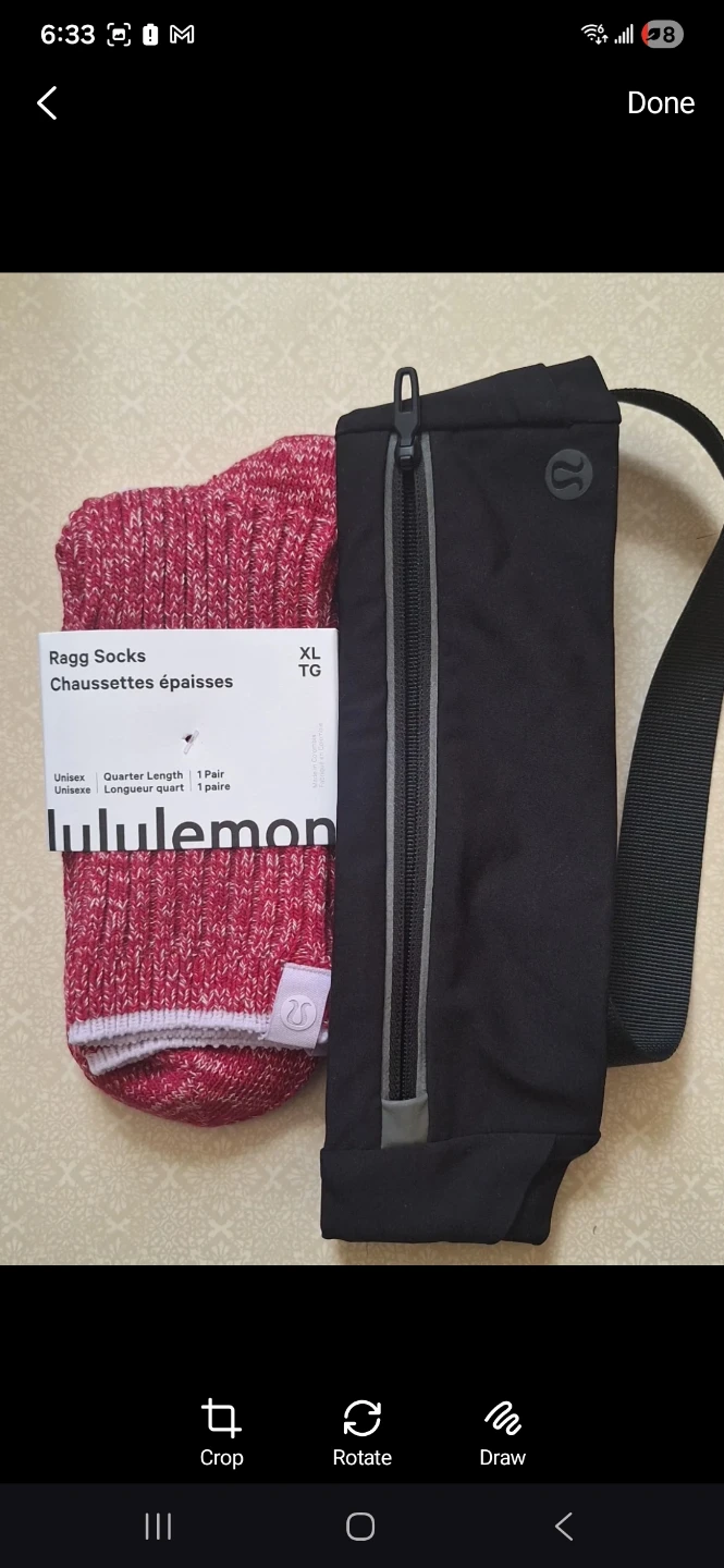 Lululemon Ragg Socks with Fast & Free Bag