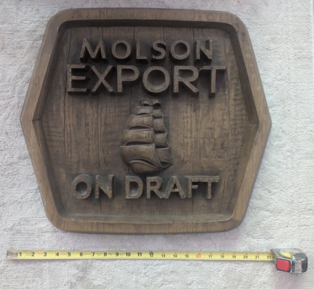 Molson Export On Draft Wooden bar sign