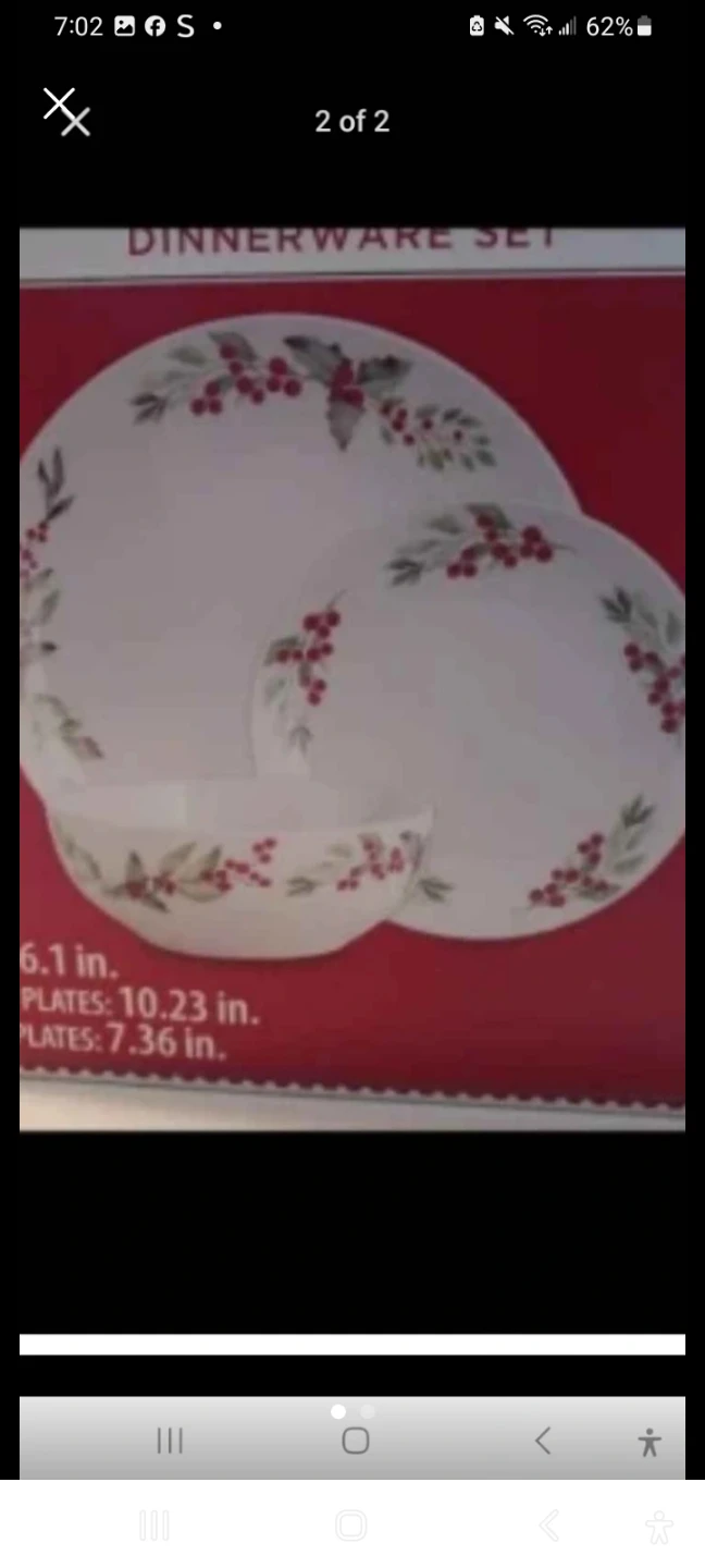 Christmas Holly Berry Dinnerware Set - 6.1 inch Bowls - photo 2